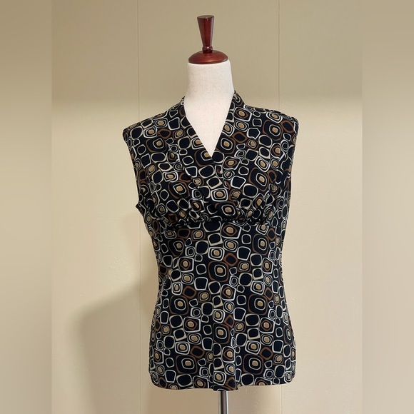 Abstract Print Sleeveless Top Bundle M Brown Multi M - Picture 2 of 11